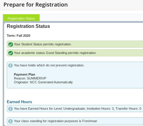Prepare for Registration Screenshot