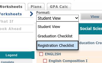 Registration Checklist Screenshot