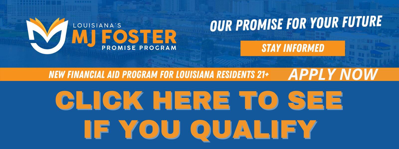 MJ Foster Promise - New Financial Aid Program - Click Here for More Information